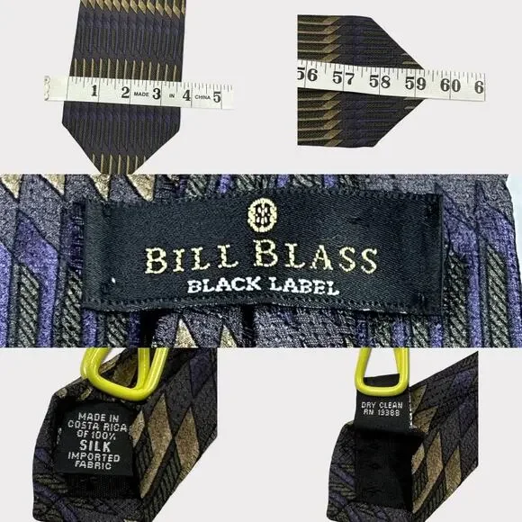 Bill Blass Black Label Multicolor Silk Necktie - Picture 10 of 10